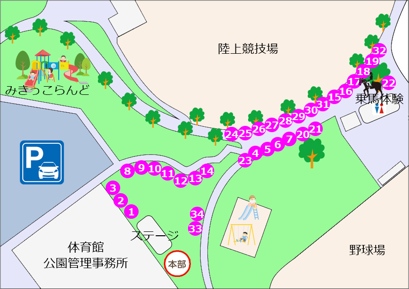 きららマルシェin三木山総合公園2024 レイアウト図