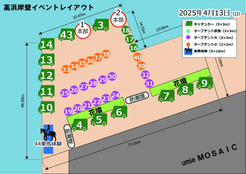 きららマルシェin神戸ハーバーランド 出店レイアウト-4/13