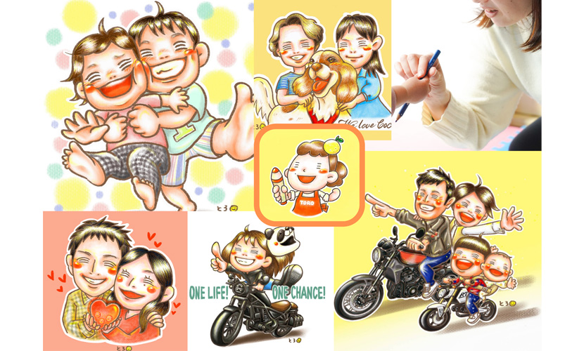 イベント出店 似顔絵イラストとろみどり