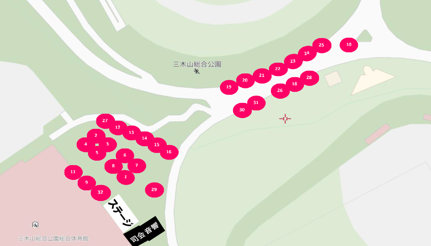 きららマルシェin三木山総合公園2026春 レイアウト図 5月5日